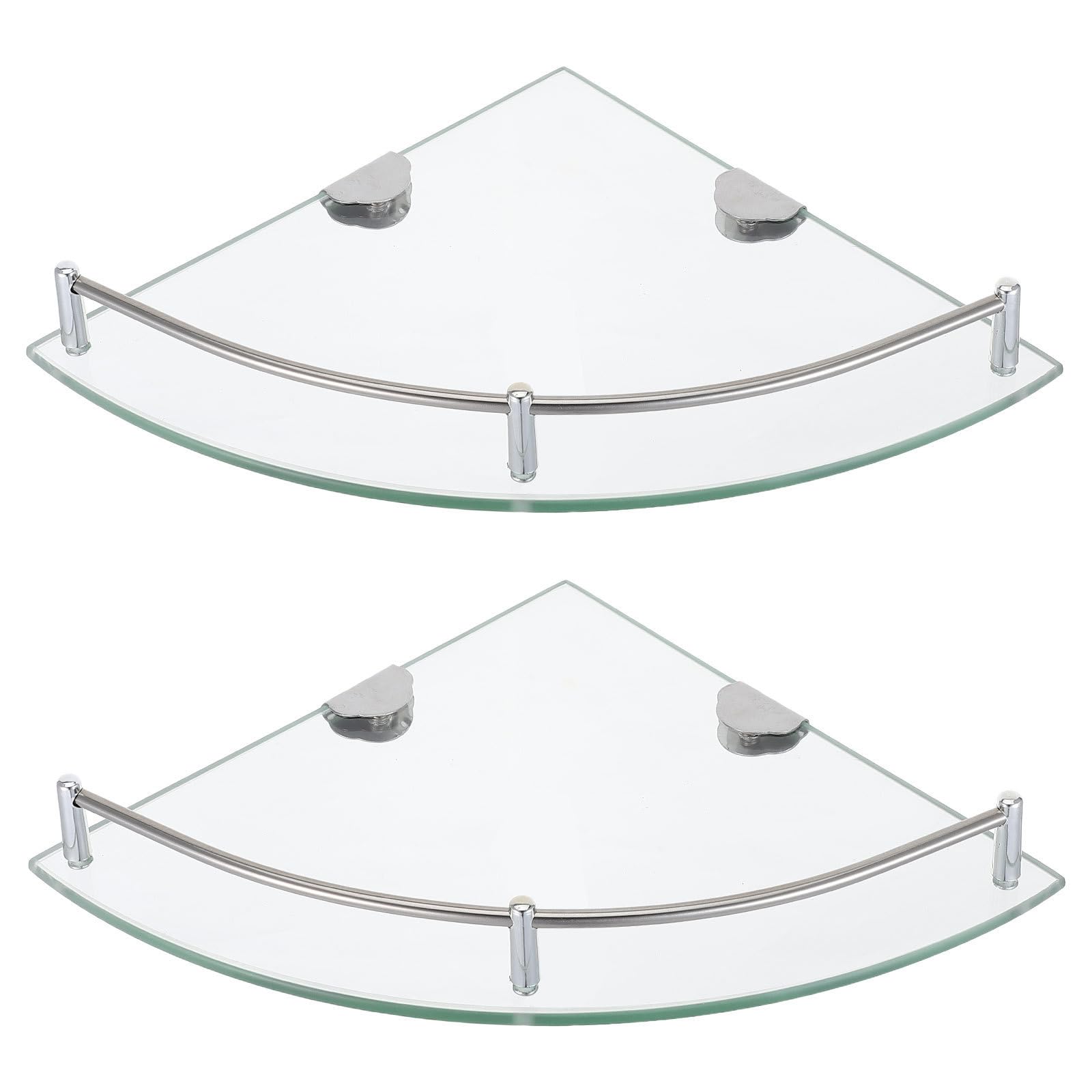 PRETYZOOM 2 Piezas De Estantes Para Artículos De Tocador, Jabonera, Estante De Pared De Acero Inoxidable, Riel Para Champú Y Gel De Baño Con Cepillo De Baño, Organizador Triangular De