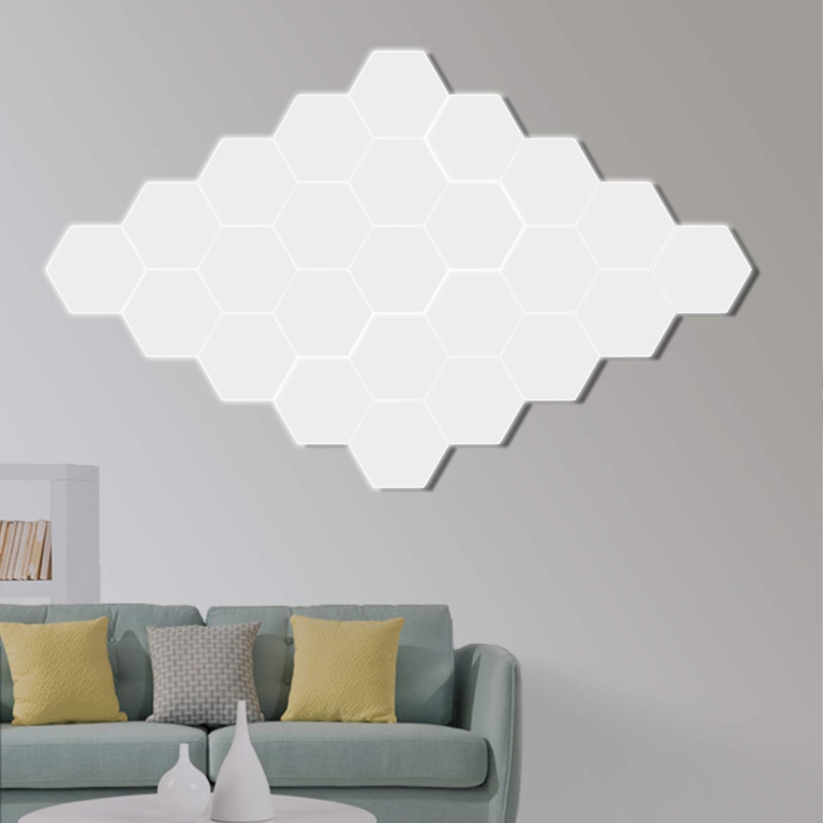 Luci a LED Esagonali, Moderna Lampada da Parete a LED Fai-da-Te Combinata a Forma Esagonale Semplice, Decorazione delle Camere da Letto della Sala da Pranzo(EU Plug 110-240V)