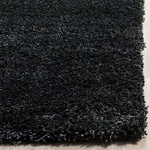 Image of CD Carpet Anti Slip Shaggy Fluffy Fur Rugs and Carpet for Living Room Bedroom Kids Room Plain Circle Carpets for Home with 2 Inch Thickness (Color Black Size 6x6 Feet Round)