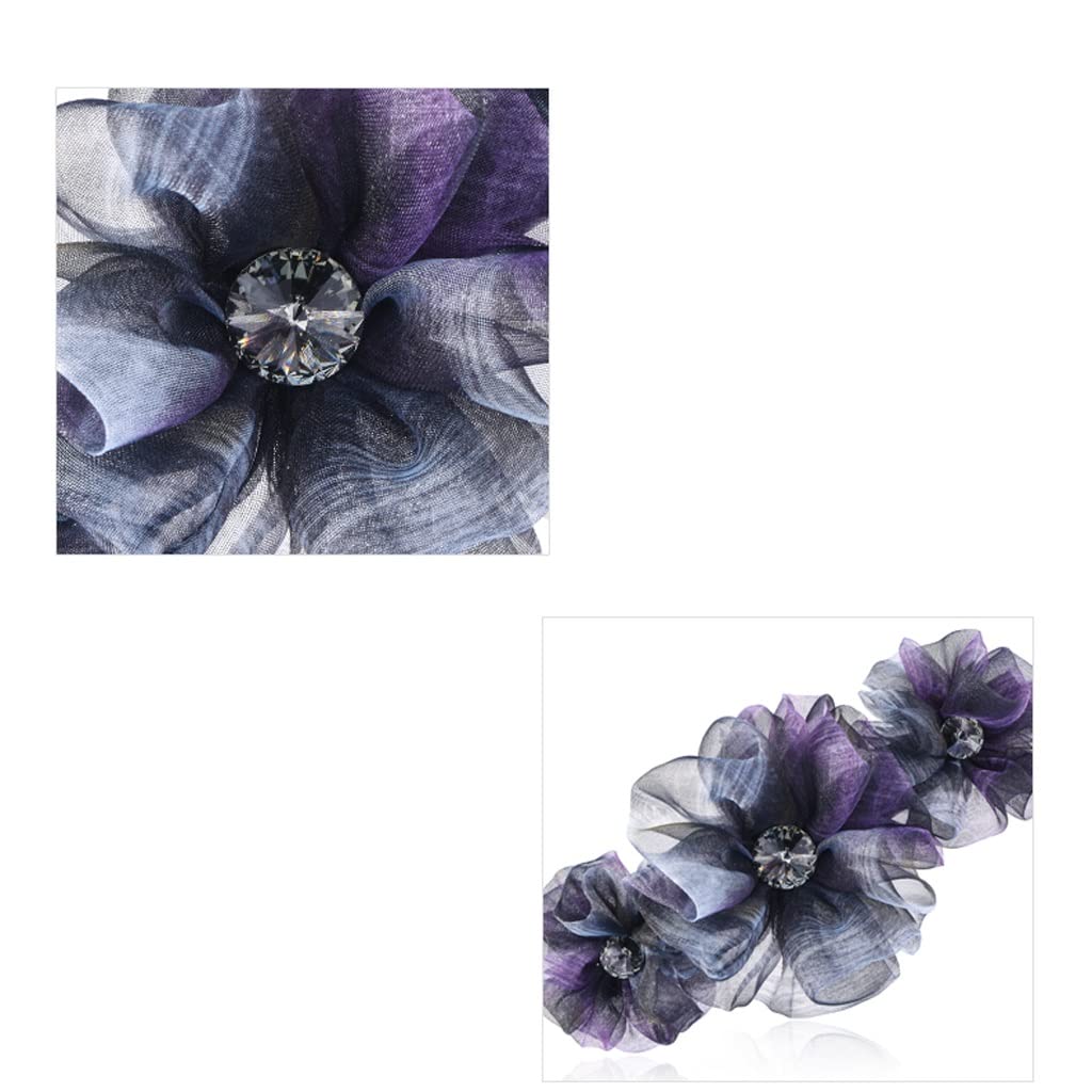 Cintas Para el Pelo de Cola de Caballo Clips de pelo hechos a mano Rhinestone Flower Clips de pelo elegante temperamento de pelo clips de caballo pinzas de pelo clips de pelo clips horizontales Acceso
