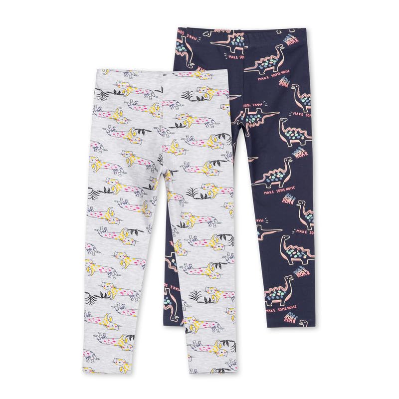 Image of ARIEL Cotton Printed Non-Transparent Regular Fit Ankle Length Leggings for Girls