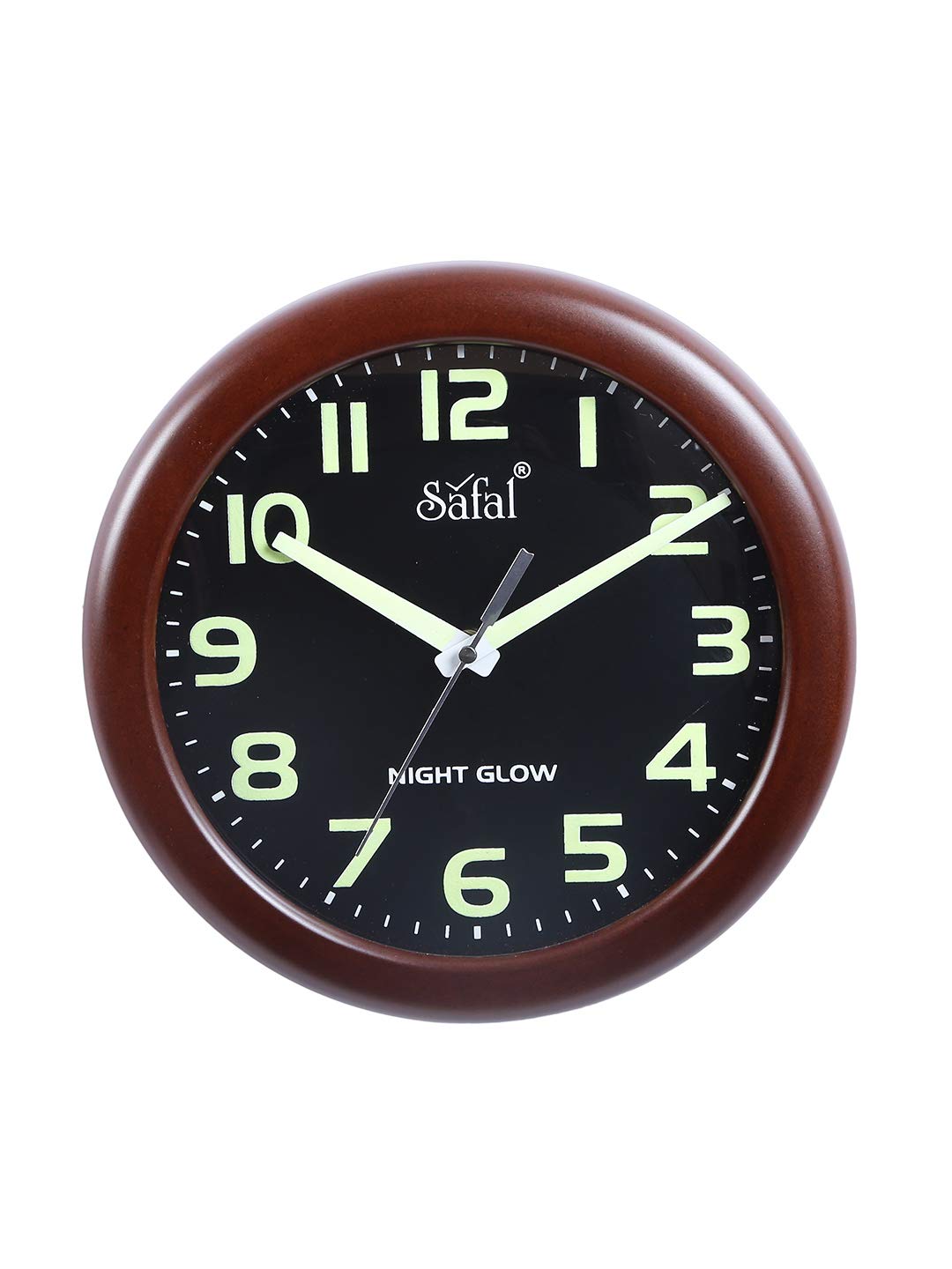 Buy SaFaL 9 inch Wooden Night Glowing Illuminated Clock with Silent