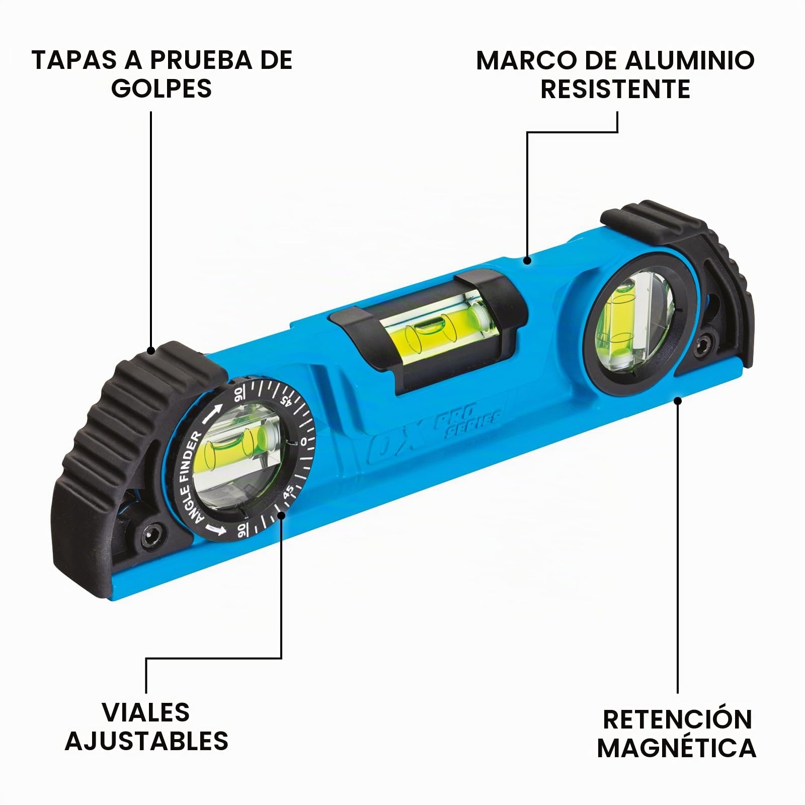 OX Pro Difícil Torpedo Nivel Burbuja 250mm