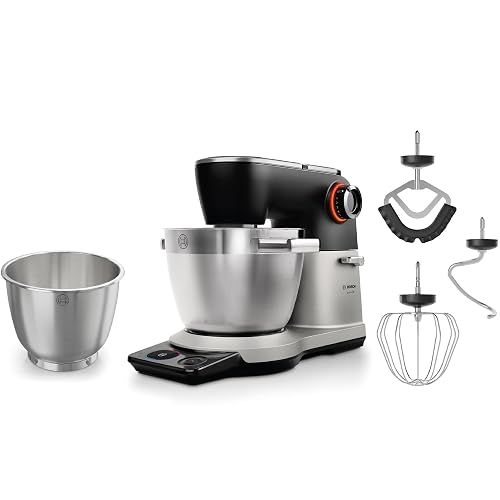 Bosch Küchenmaschine Serie 8, Automatikprogramm, Waage, Timer, 7 Stufen, 6l Edelstahl-Schüssel, Silikonbesen, spülmaschinenfest, 1.800 W, MUMS8ZS18