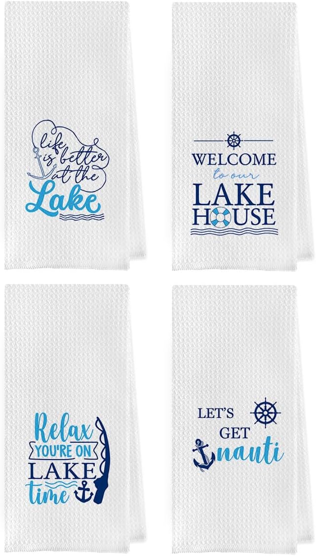 kunlisa Lake Decor Kitchen Towels,Lake House Decor for The