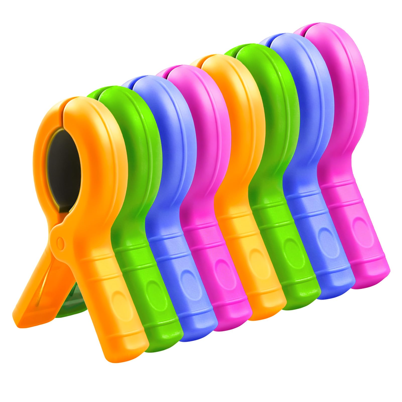 8 Pcs Towel Clips for Sun Loungers, Windproof Beach Towel Pegs, Non-Slip Sunbed Pegs for Beach Towels, Beach Towel Clips for Pool Chair, Laundry, Sunbeds, Blankets, Garden or Deck Chair
