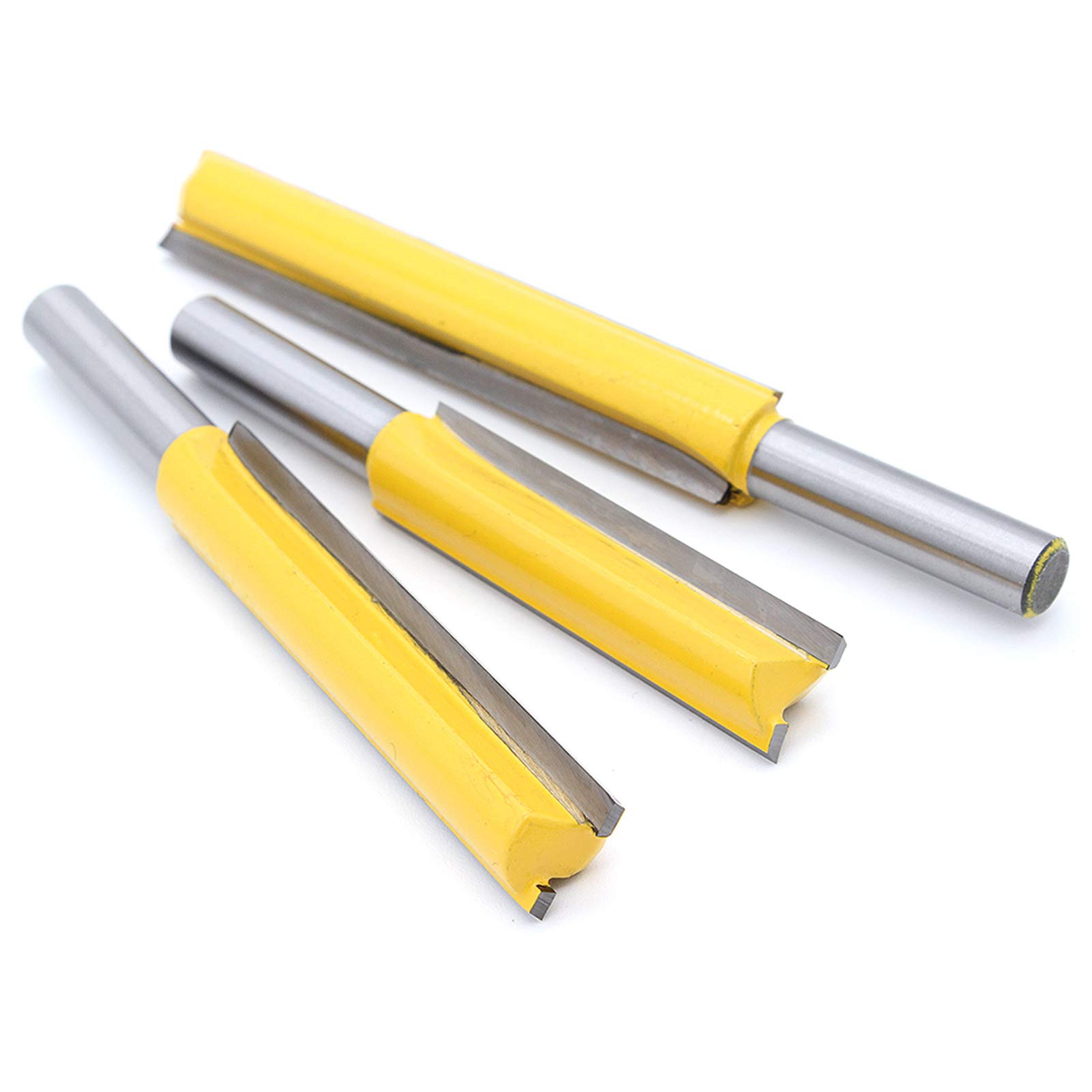 3Pcs 8 mm vástago Hoja extra largo recto Fresa Bit Madera Edición Cutter Set, Brocas rectas de flauta doble, fresas rectas, fresa para trabajar la madera