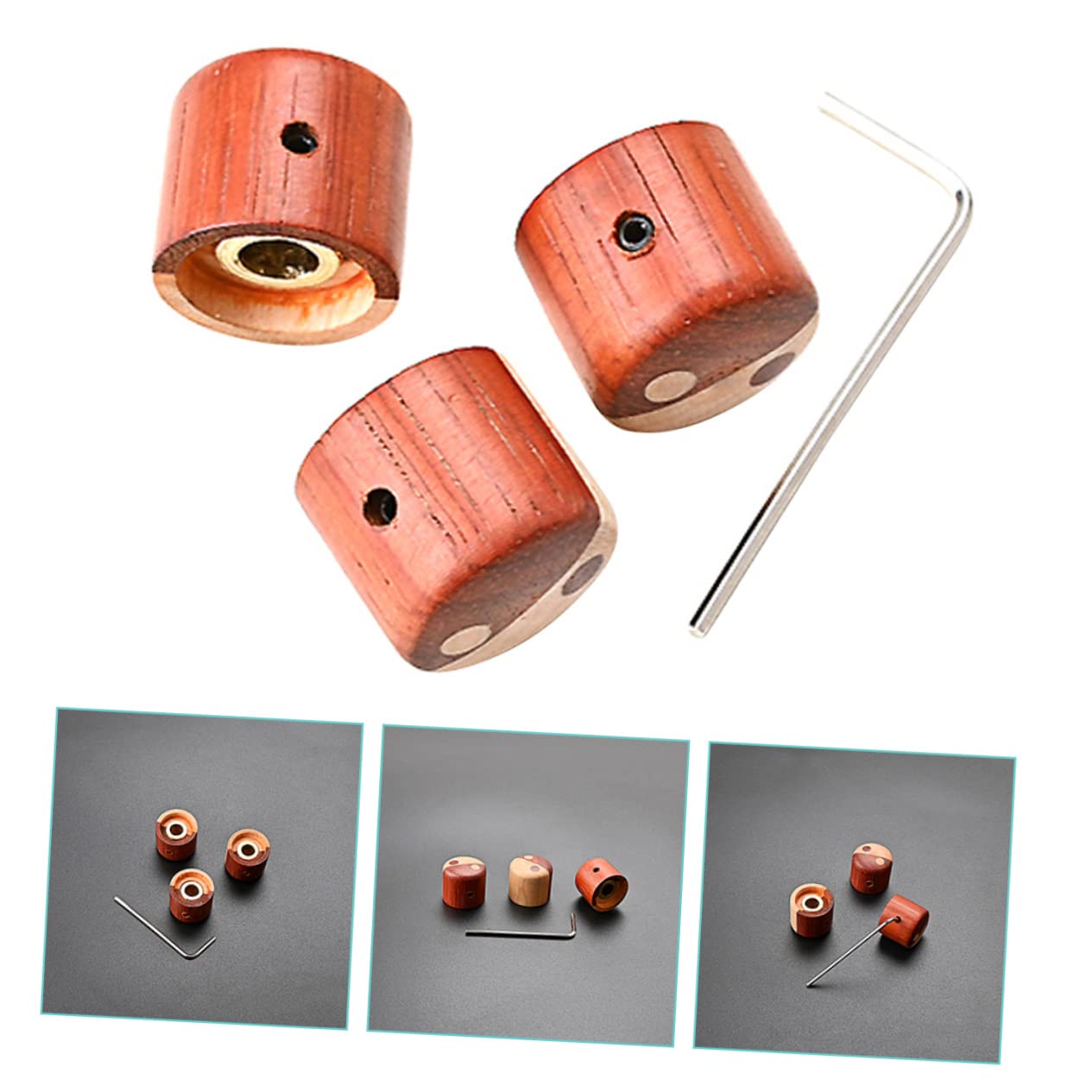 HEMOTON 12piezas Perillas De Control De De Madera Para Guitarra Eléctrica Reemplazo De Pomo De Potenciómetro Accesorios Para Eléctricas y Prácticas