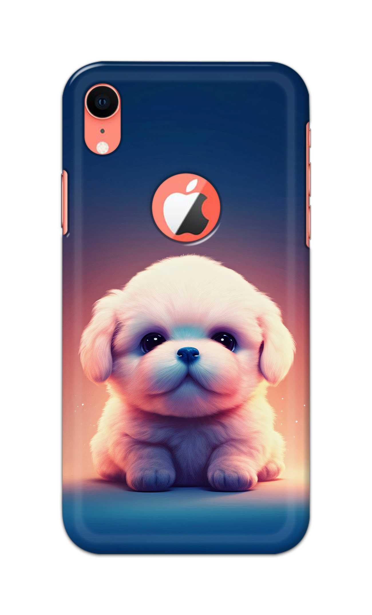 PRINTFIDAA® Printed Hard Back Cover for Apple iPhone XR Logo View Back Cover (Cute Dog -D1) -190724(DT)