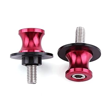 KTM Healthcare 6/8/10 mm Swingarm Bobbins, Rear Stand Swing Arm Spools Sliders Stand, for Motorbike Motorcycle(10mm red) |