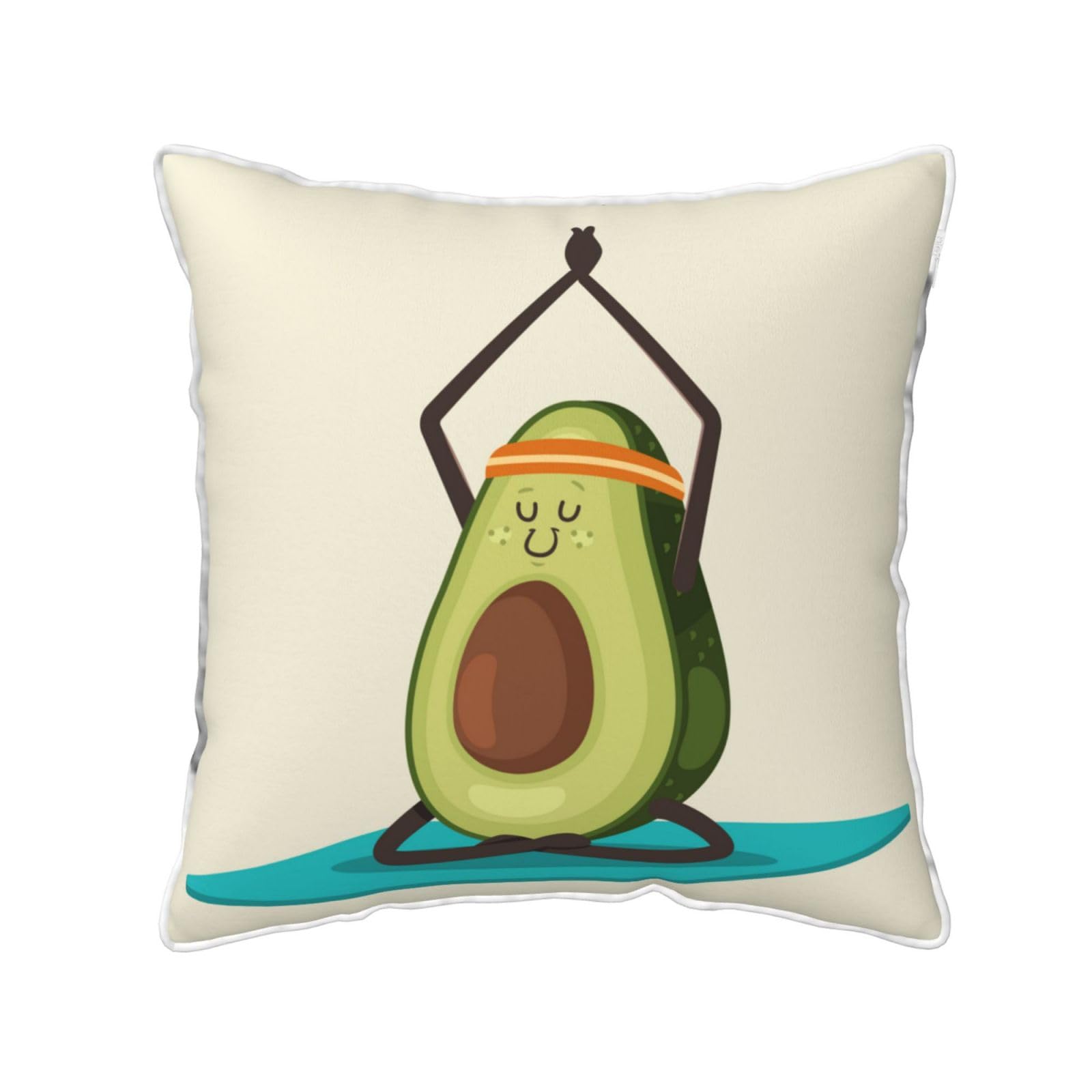FZGGWYHL Cute yoga Avocado printed Velvet Throw Pillow Cover Pillowcase