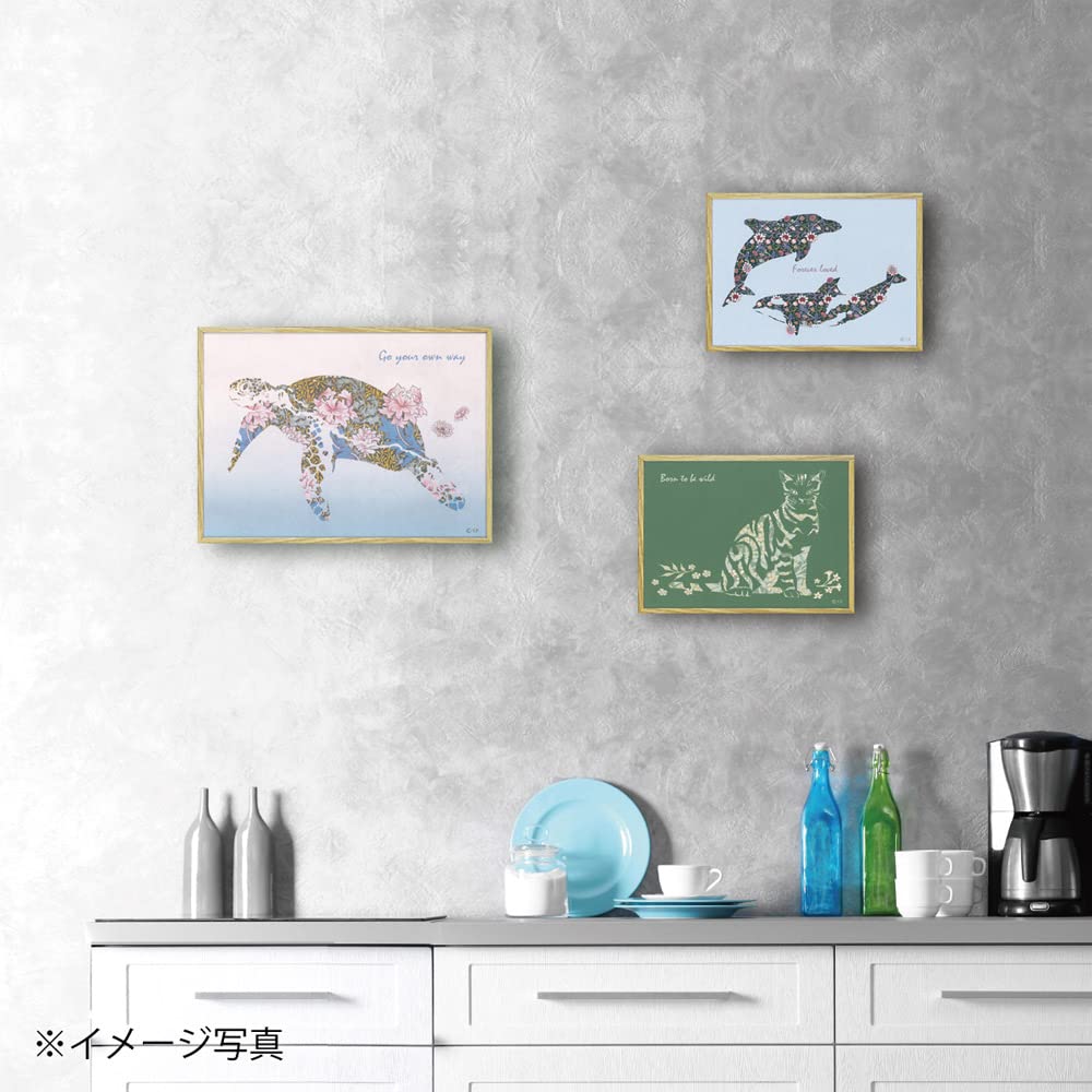 Amazon.co.jp: 絵画 アニマルシルエット アート「ドルフィン＆キラー