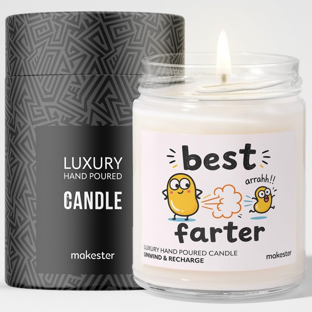 Silly Gift Candle for Dad - Luxury Soy Wax Candle - Vanilla, Jasmine, Sugared Almond - Makester