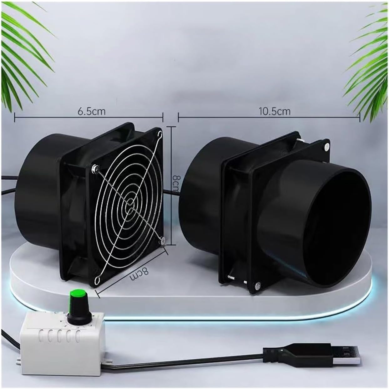 Exhaust Fan, USB Adjustable Speed Solder Smoke Absorber ESD Fume Extractor Fan Pipe Duct Exhuast With 1M Tub Ventilation for Greenhouse, Basement(Only the fan)