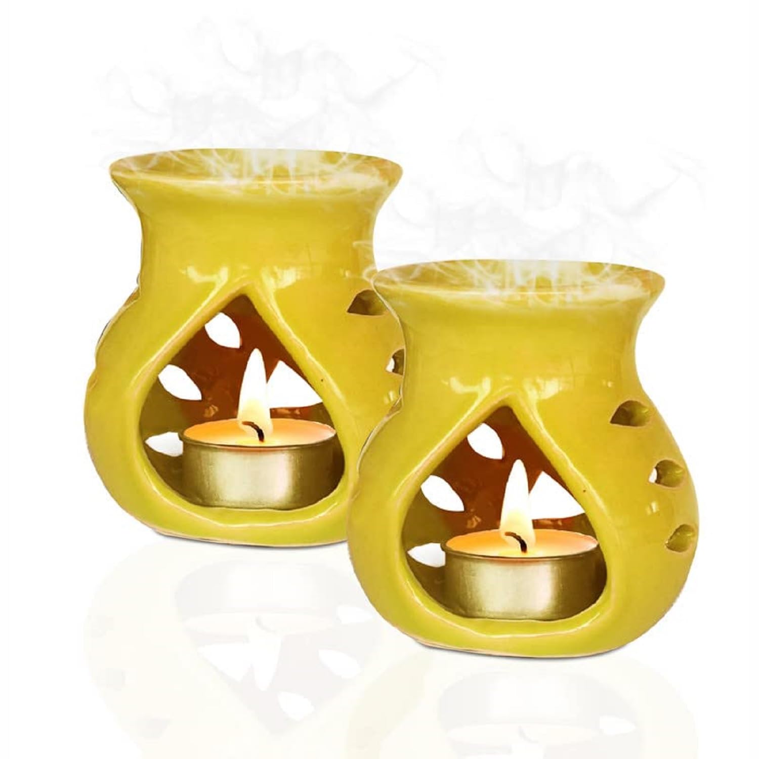 Pure Source India Ceramic Oil Burner Aroma Diffuser (Yellow Set of 2) (B0C1VXLHL2) Amazon Price History, Amazon Price Tracker