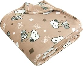Revel Snoopy Blanket, Single Blanket, Flannel Blanket, Fluffy, Warm, Washable, Cute, Stylish (Brown)