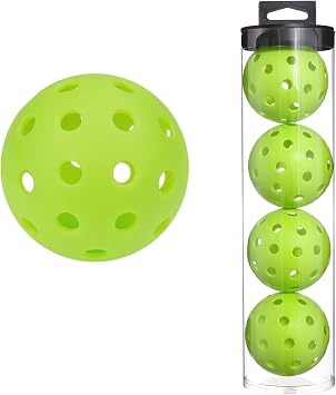 Outdoor Pickleball Balls, USAPA Compliant Pickleballs Set 40 Holes, 4-Pack