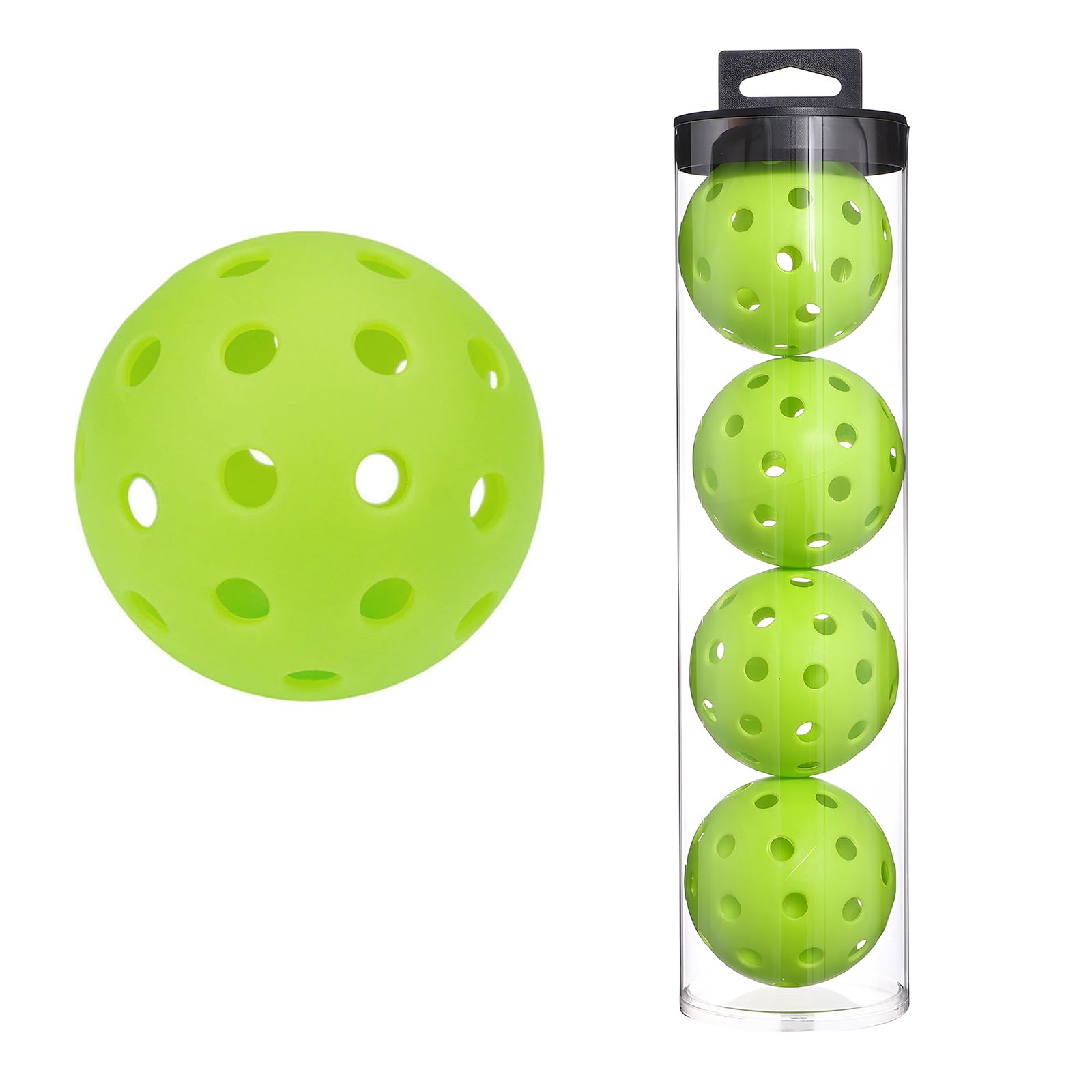 Bomxmon Outdoor Pickleball Balls, USAPA Compliant Pickleballs Set (40 Holes, 4-Pack)