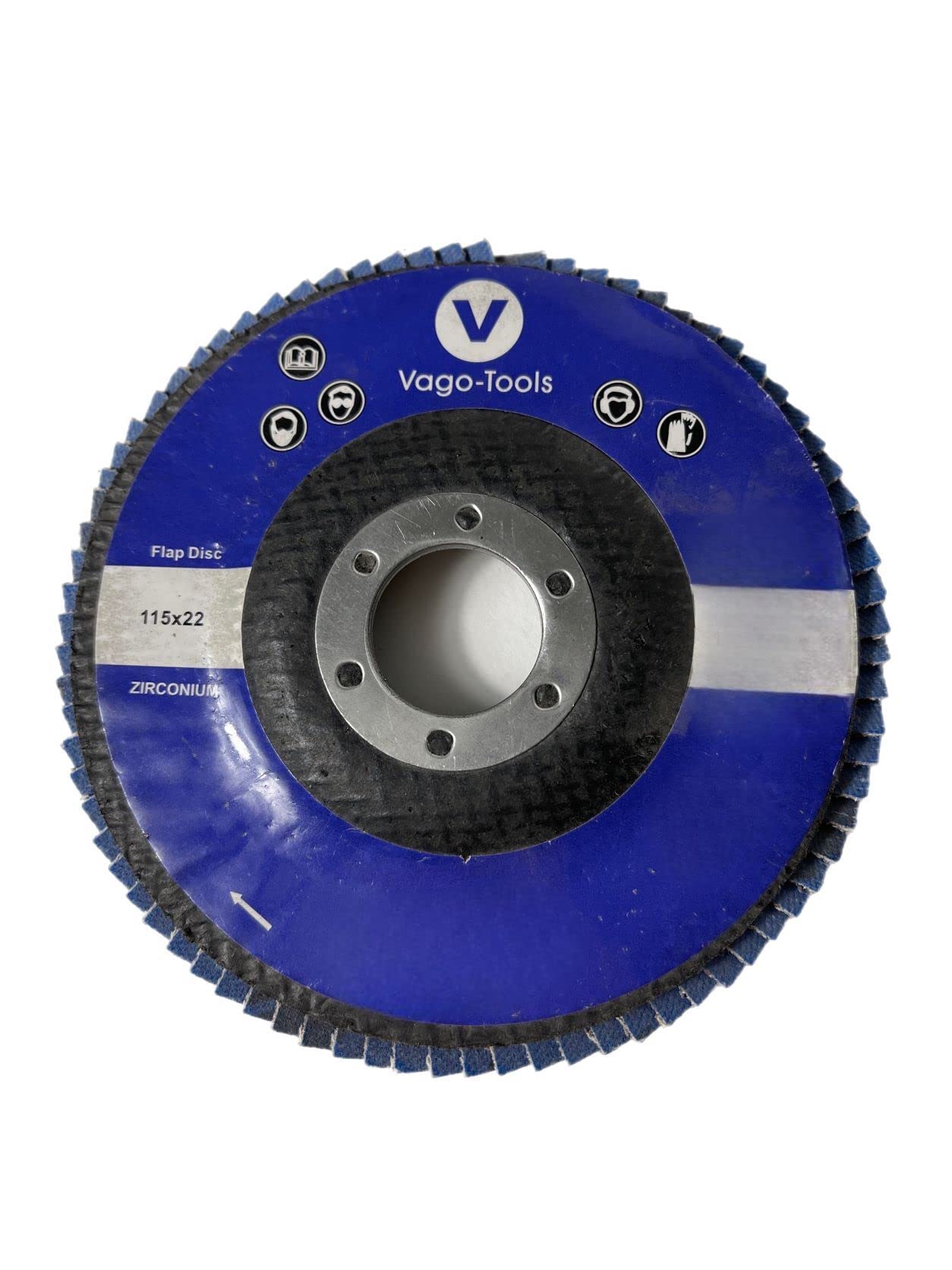 Discos abrasivos planos P60 de 115 mm, 50 unidades, color azul