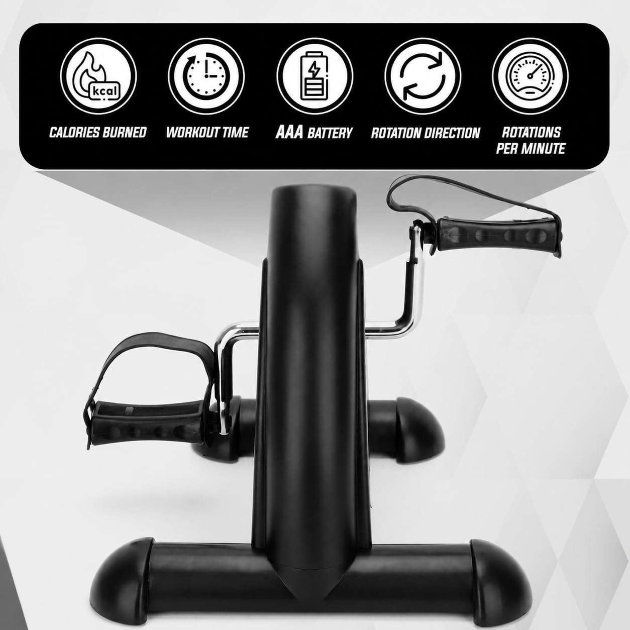 Bicicletta da Ufficio - Bicicletta da Seduta - Cyclette per Allenamento a Casa - Cyclette per Mobilità - Display LCD - Bicicletta Fitness - Nero