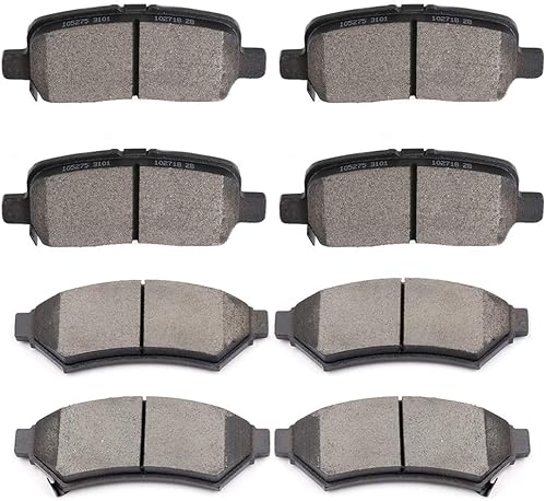 SCITOO - Juego de pastillas de freno de cerámica, 8 pastillas de freno para Buick Allure, 2005-2009 para Buick LaCrosse, 2004-2008 para Pontiac