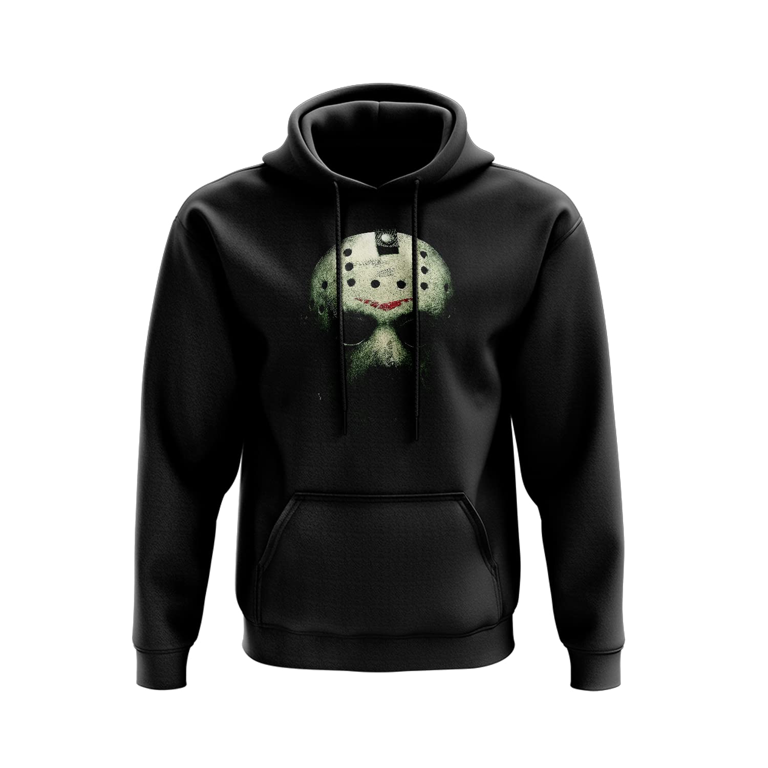 Smartypants Unisex Black Prime Jason Hockey Mask Black Hoodie Pullover - Horror Supernatural Thriller Slasher Friday 13Th Scary Film Movie Cinema Franchise Cult Classic Gift Present (Large, )
