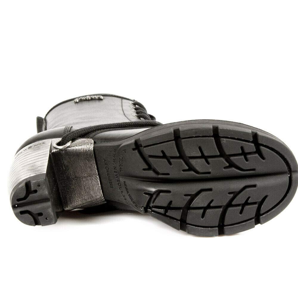 New Rock Trail M-TR001-S1 GOTH ROCK Ankle BOOTS Black Leather Fashion Punk Shoes