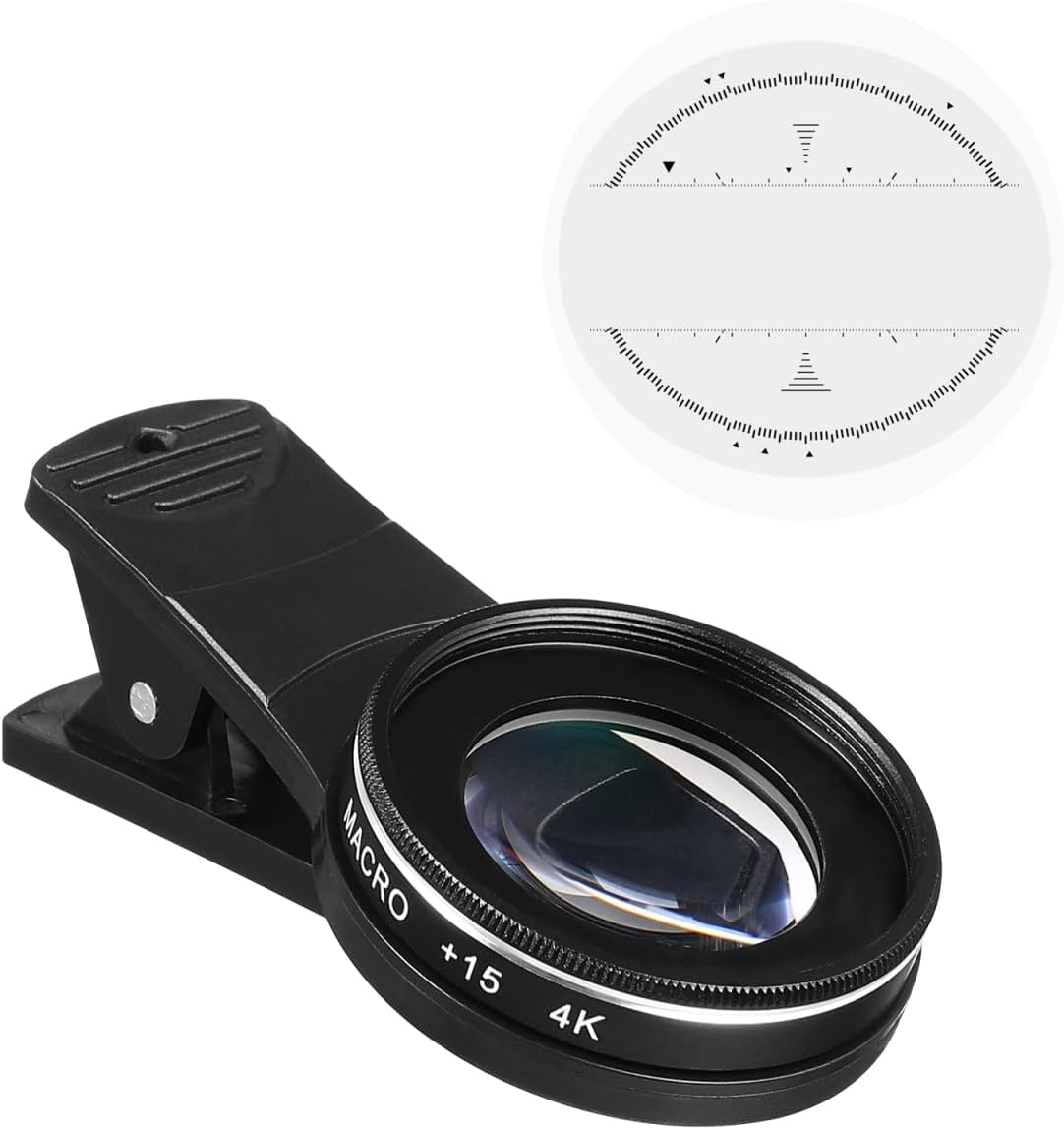 Hemobllo Professional Clip-on Macro Lens for Smartphones 15X Zoom Macro Lens with Multi-Coated Optics for Clear Detailed Photos of Flowers Jewelry Coins