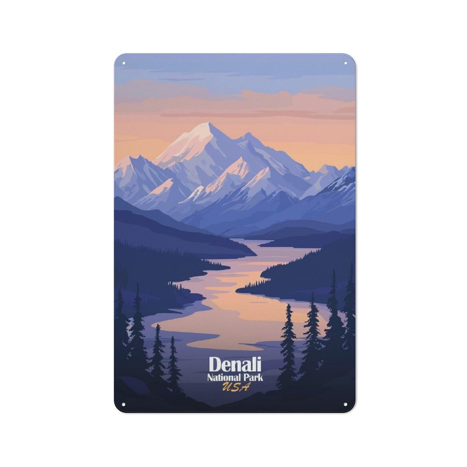 Junmoney Style-9 Denali National Park Poster Retro Metal Sign 30X20cm For Home Office Or Studio, Suited To Home Office Decor Fans