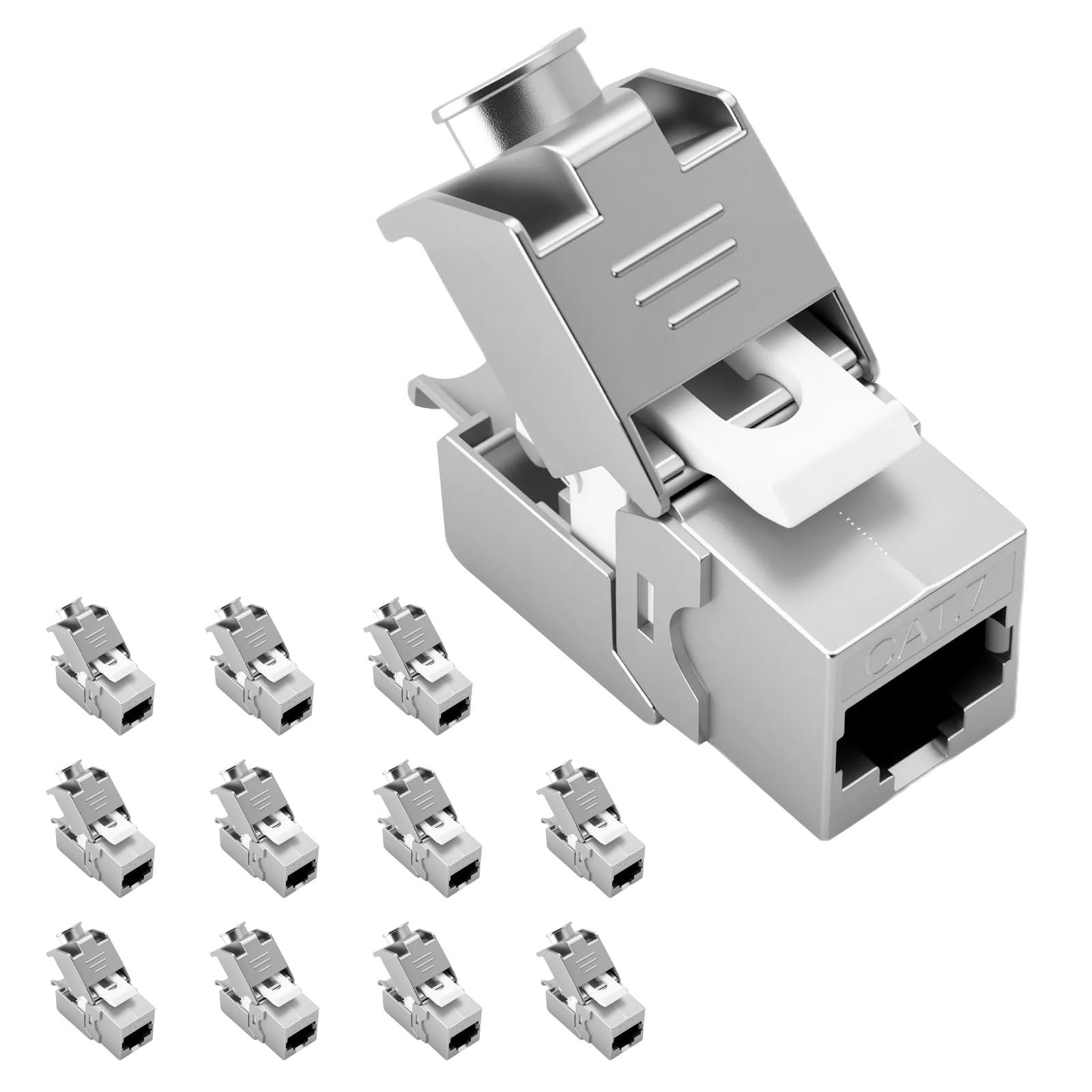 ZHITING 12PCS CAT 7 Keystone Jack Modul Optimal 1000 MHz 10 Gbit/s für CAT7 CAT6 CAT6a Verlegekabel Verbinder Patchkabel Netzwerkkabel STP Schirmung RJ45 Buchse