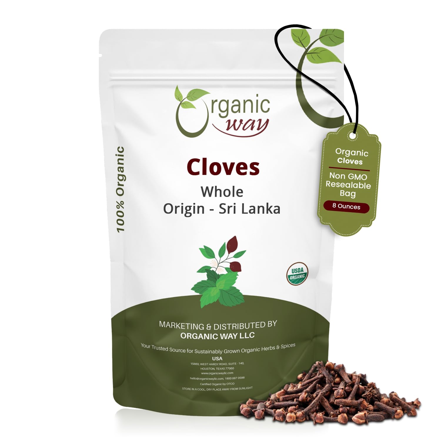 Organic Way Hand Selected Cloves Whole (Syzygium aromaticum) - Adds Flavour & Aroma | Organic & Kosher Certified | Raw, Non GMO & Gluten Free | USDA
