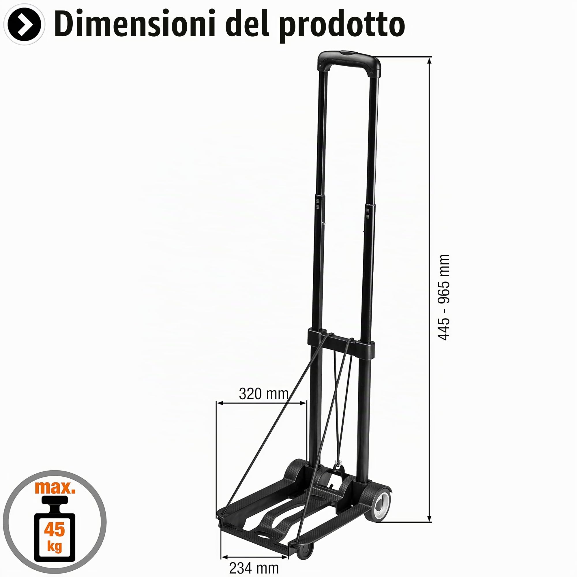 MEISTER Mini diable pliable 45 kg