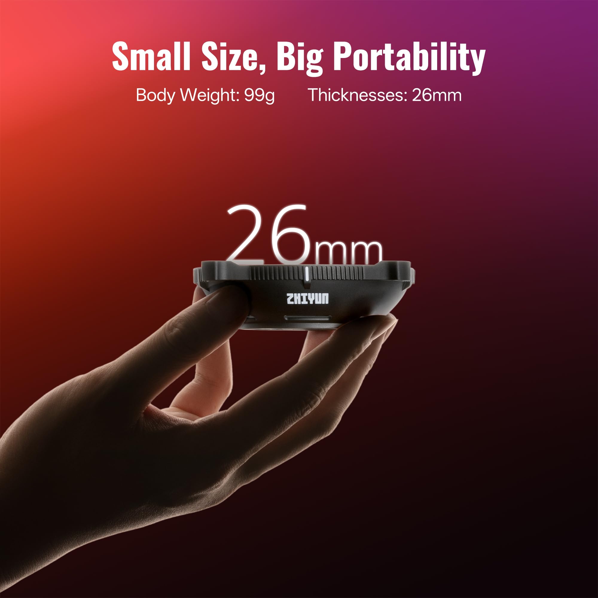 ZHIYUN Mini Lens Reflector (Mttacco ZY) Modificatore di Luce Regolabile Aumento per X100RGB X100Bi-Color CX100 X60 CX50 Illuminazione Continua per Fotografia, 99 g