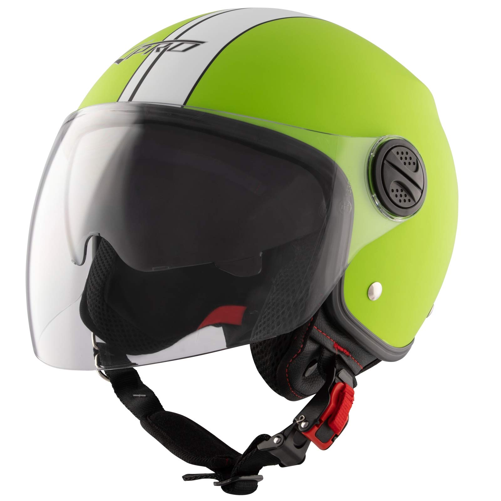 Casque Moto City Jet Certificat ECE 22 Transparent Visière Scooter Bleu L
