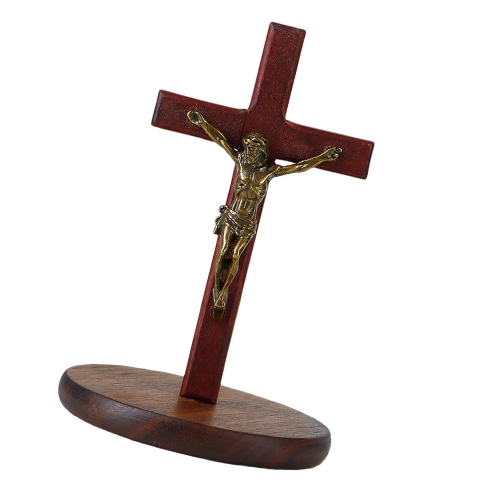 Buxuaaaa Antique Catholic Wooden Jesuses Crosses Table Centrepiece Standing Crucifix Crosses With Detachable Stand Home Decors Wooden Crucifix With Detachable Stand