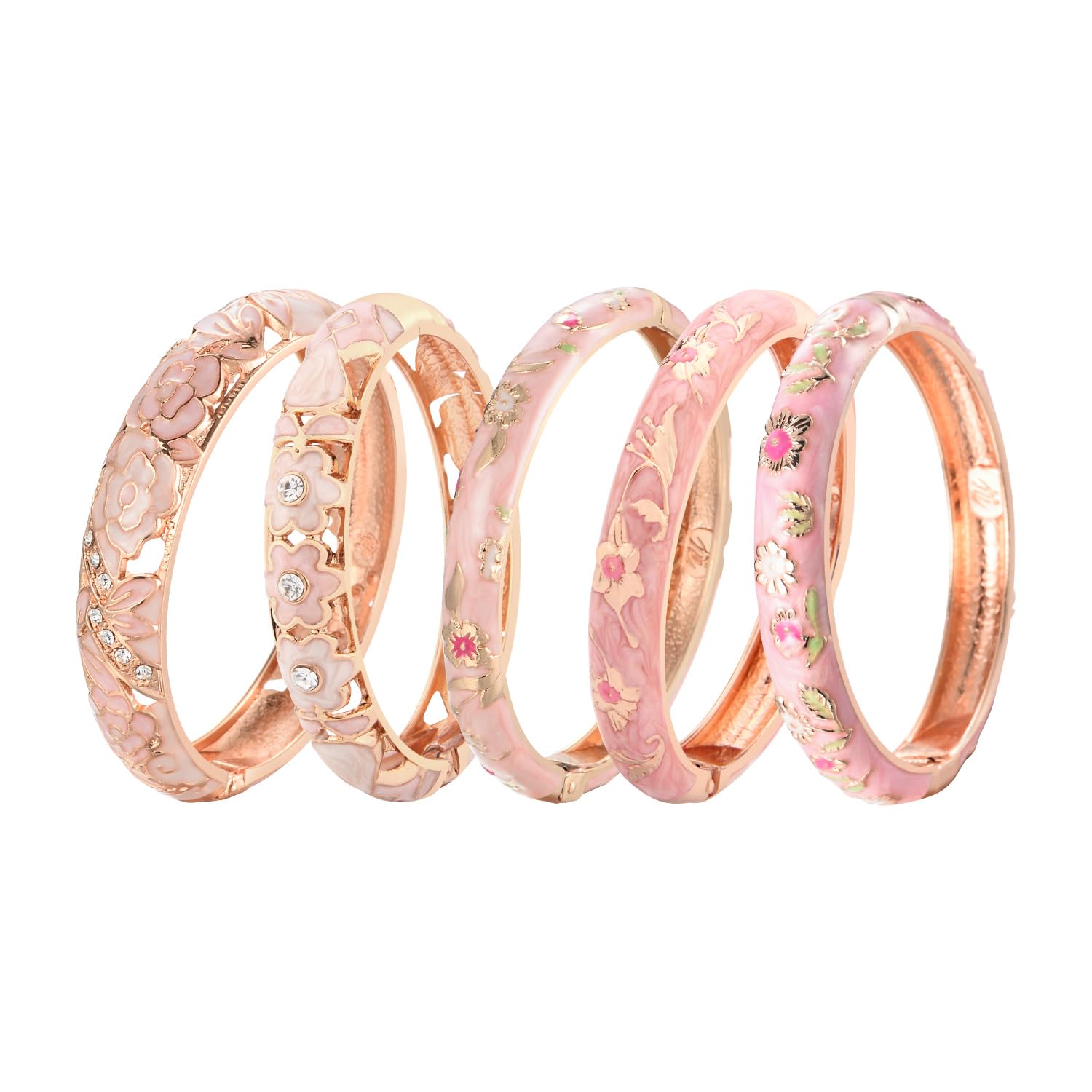 UJOY Multicolour Enamel Base Metal Cubic Zirconia Fashion Bangles Set Colorful Bracelets for Women (5 pcs) (B08NTK6VP4) Amazon Price History, Amazon Price Tracker