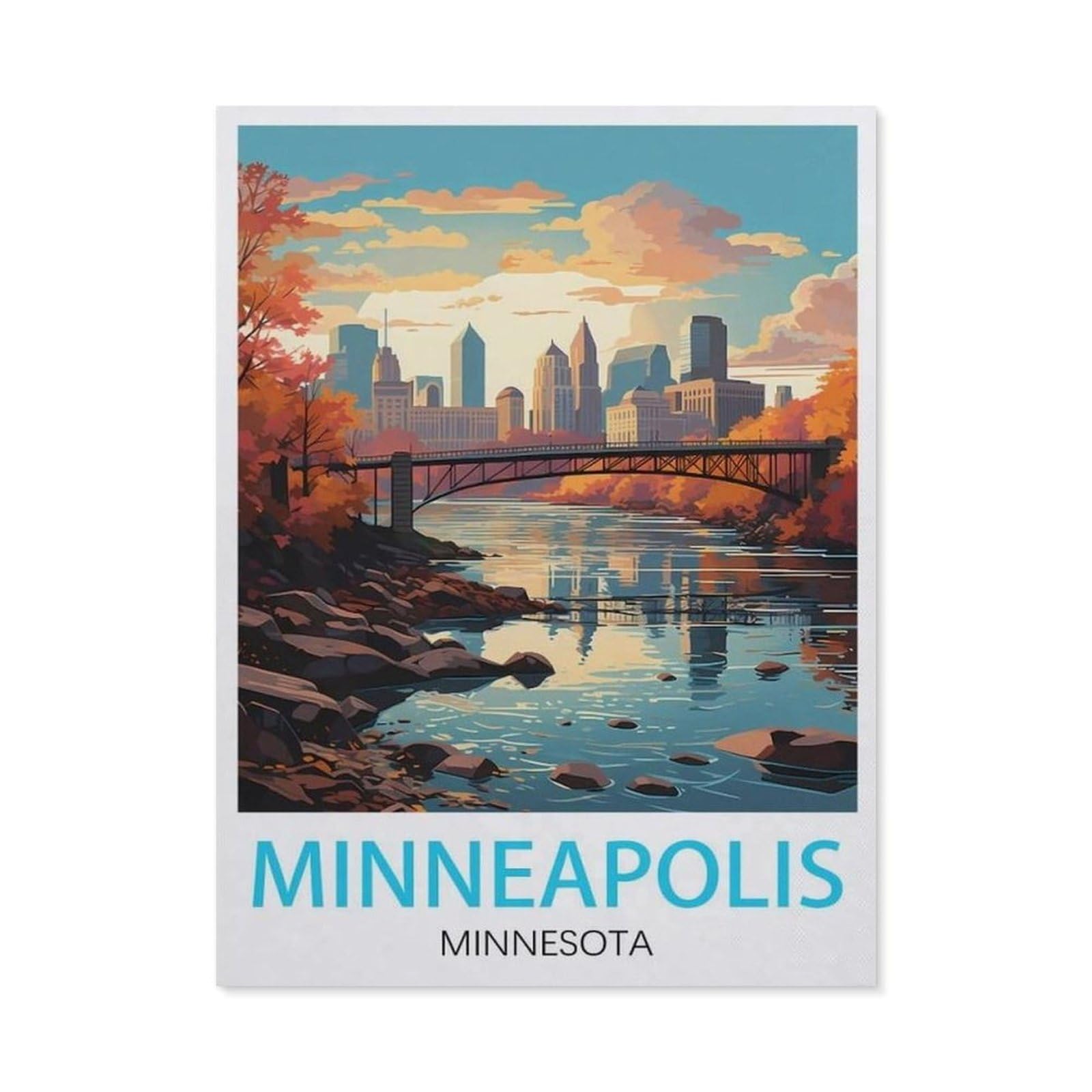 Vintage Metal Tin Sign，Minneapolis Minnesota(15x30cm）