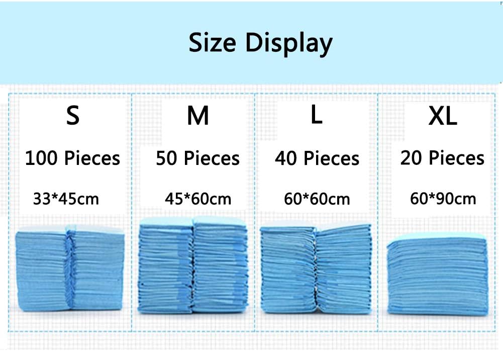Pee Pads for Dogs Disposable Pet Changing Pad Super Absorbent and Thicker Puppy Pads with Quick-Drying Materials Potty Training Pet Pads (33 * 45cm 100 pieces)
