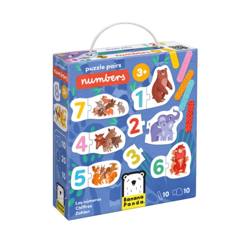 Banana Panda Puzzle educativo con numeri e animali, 20 pezzi per bambini