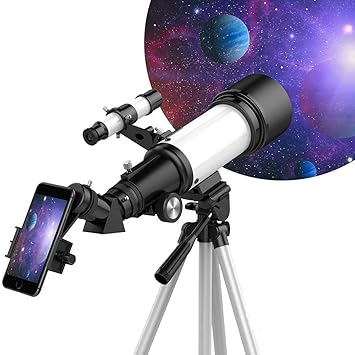 Deoxys Telescope for Astronomy Adult Kids Beginners, 15X-150X Astronomical Refractor Telescope, 300X70mm Telescope with Tripod Smartphone Adapter
