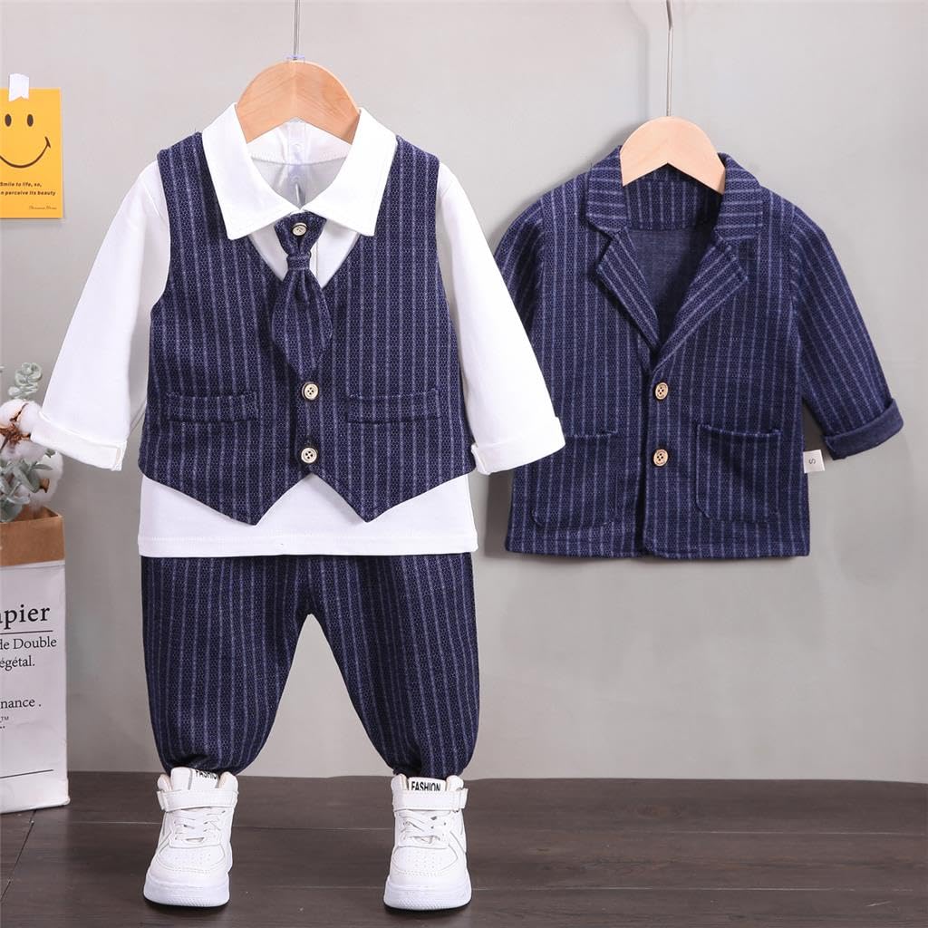 Lito Angels Plaid Gilet Costume Bebe Enfant Garcon Vetements de Mariage Ceremonie Gentleman avec Chapeau, Gris Vert Marron Bleu