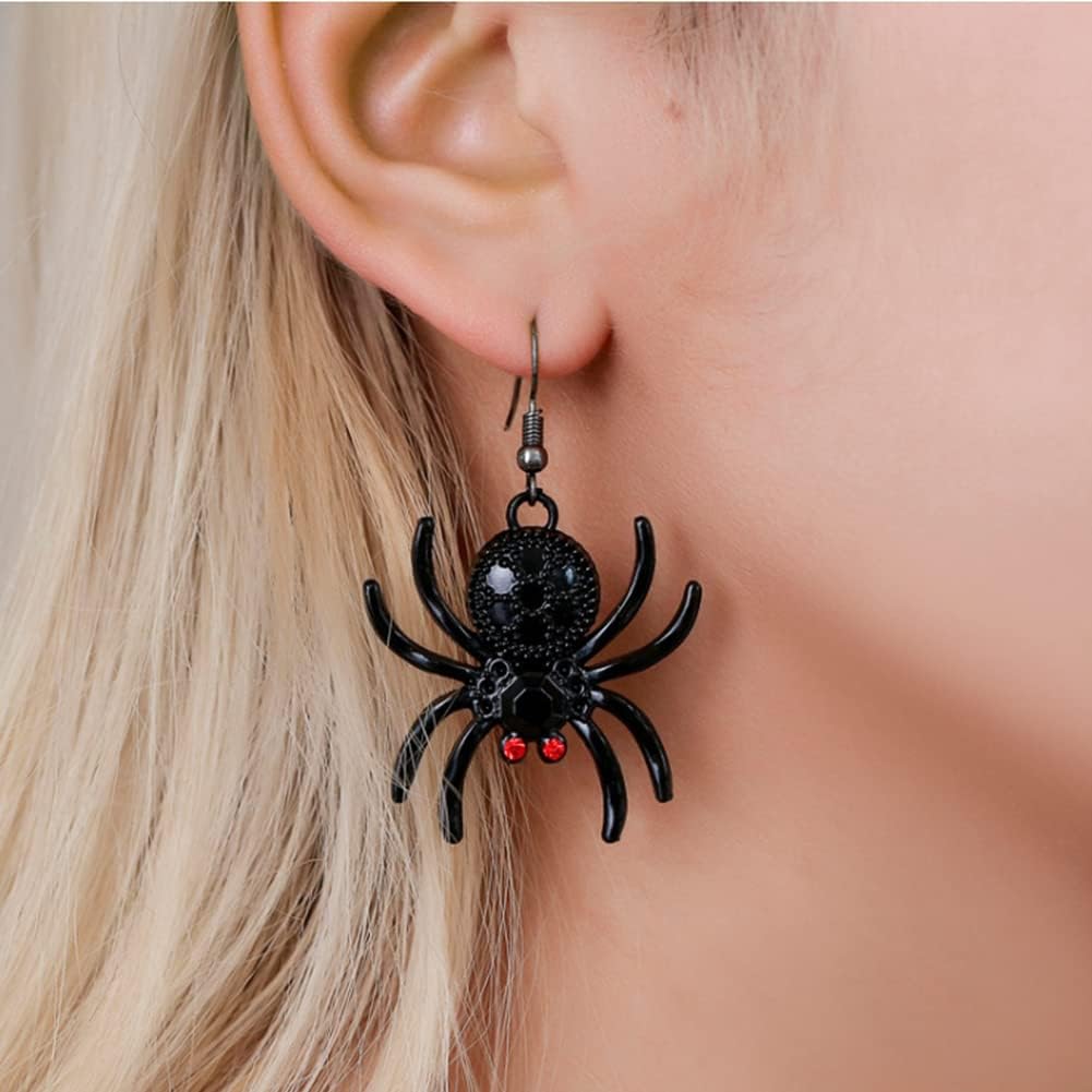 Halloween Spider Earrings Cosplay Costume Accessories Black Halloween Dangle Earrings for Women 3D Spider Accessories Halloween Costume Decorations Party Favors Gifts - Image 5