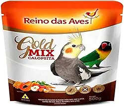 Reino das Aves Ração Para Aves Gold Mix Calopsita 500G Reino Das Aves
