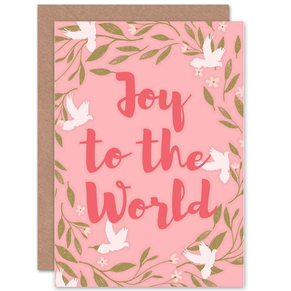 Wee Blue Coo CARD CHRISTMAS XMAS JOY WORLD DOVE MISTLETOE