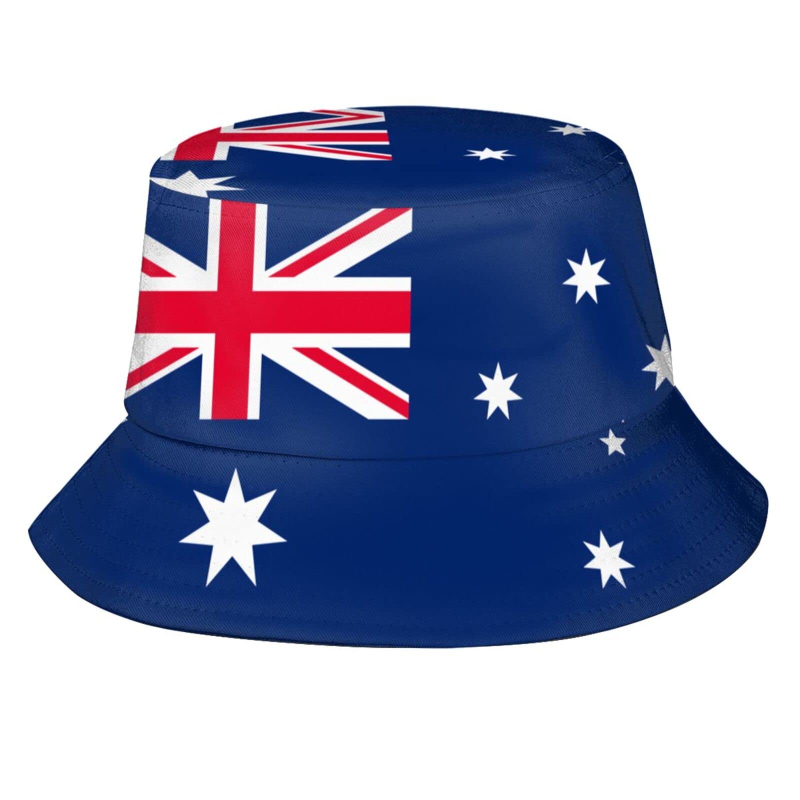 Zltegako Unisex Australia Love Flag-2 Retro Australian Flag Australia Bucket Hat Fisherman Hat Packable Summer Travel Beach Sun Hat Outdoor Cap