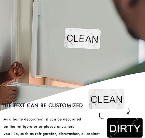Miniatura 2 de 2 imanes para lavavajillas Clean Dirty Sign, Dirty Clean - Imán de lavavajillas con material de mármol para lavavajillas que recuerda al usuario