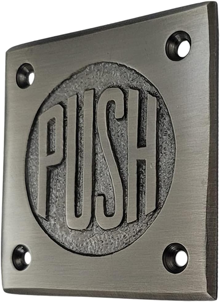 Adonai Hardware "Pull Brass Door Sign - Oil Rubbed Bronze