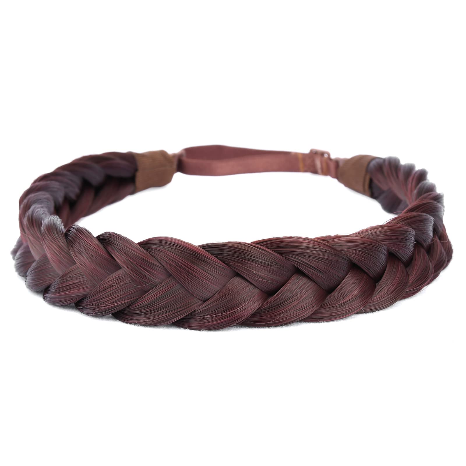 Gledola 2 Strands Fishtail Plaited Braids Headband Braided Synthetic Hair Elastic Stretch, Hair Accessory for Bride Women