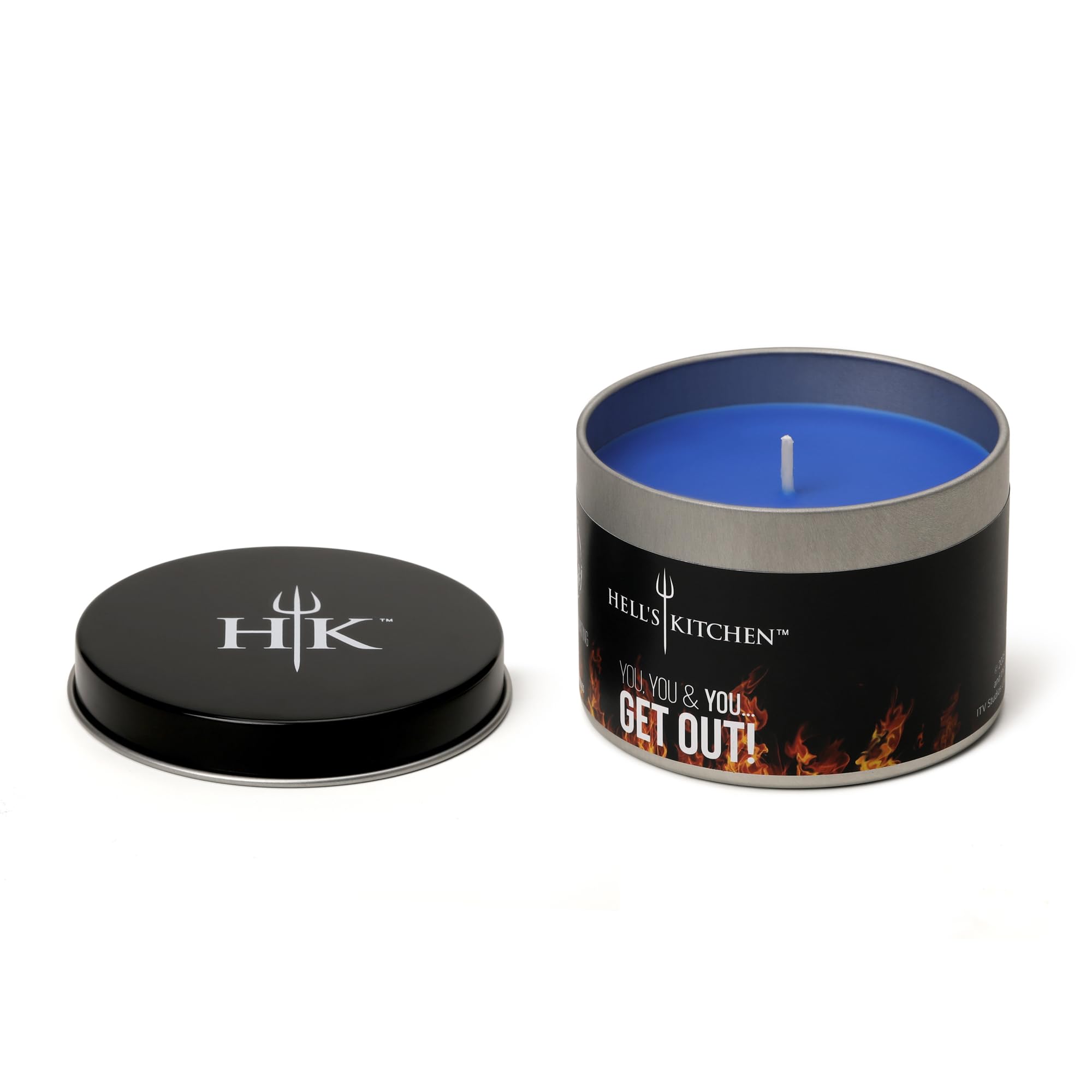Hell’s Kitchen Scented Tin Candle – 180g Single Wick, 35 Hour Burn – Luxury Home Fragrance Candle, Natural Aroma, Gift Ready (Sea Salt & Rosemary)