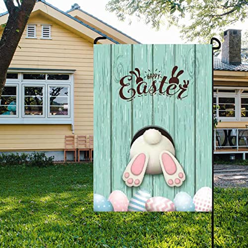 Happy Easter Garden Flag Double Sided 12X18 Inch Easter Eggs And Rabbits Yard Flag For Outdoor Decoration #TOP2